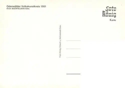 AK / Ansichtskarte  Beerfelden_Odenwald Odenwaelder Volkskunstkreis 1951 Beerfelden Odenwald