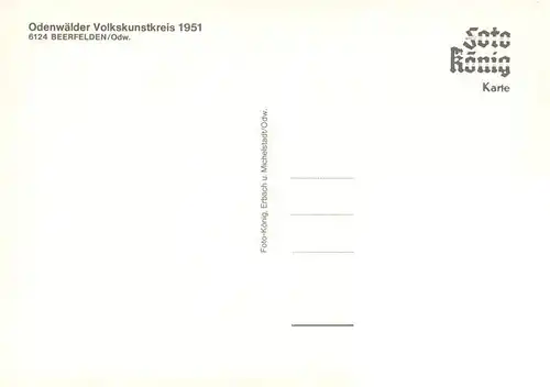 AK / Ansichtskarte 73875101 Beerfelden_Odenwald Odenwaelder Volkskunstkreis 1951 Beerfelden Odenwald