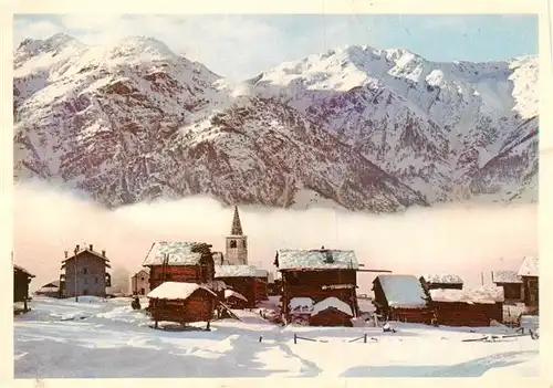 AK / Ansichtskarte  Graechen_VS In den Hofen Winterpanorama Alpen Graechen_VS