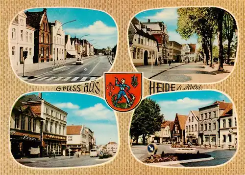 AK / Ansichtskarte  Heide_Holstein Stadtzentrum Hauptstrasse Wappen Heide_Holstein