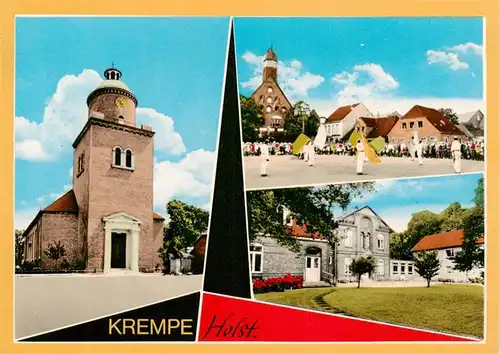 AK / Ansichtskarte  Krempe_Holstein Kirche Marktplatz Park Krempe_Holstein