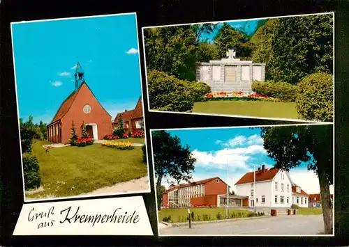 AK / Ansichtskarte 73875168 Kremperheide Kirche Gedenkstaette Ortspartie Kremperheide