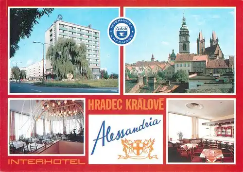 AK / Ansichtskarte  Hradec_Kralove_Koeniggraetz_CZ Interhotel Alessandria Gastraum Bar Kirche 