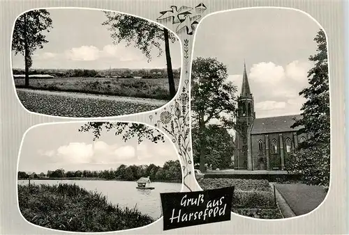 AK / Ansichtskarte  Harsefeld Panorama Gondelteich KIrche Harsefeld