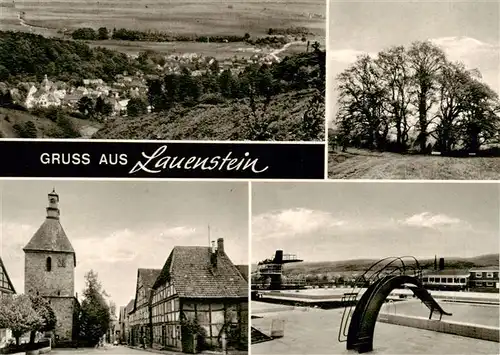 AK / Ansichtskarte  Lauenstein_Salzhemmendorf Panorama Ortspartie Schwimmbad Baum Lauenstein_Salzhemmendorf