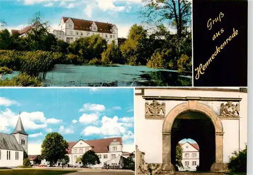 AK / Ansichtskarte 73875226 Henneckenrode_Hildesheim Schloss Kirche Eingangstor Henneckenrode Hildesheim