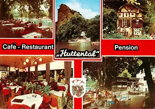 AK / Ansichtskarte 73875240 Bad_Muenster_Stein_Ebernburg Cafe Restaurant Huttental Pension Gastraeume Terrasse Bad_Muenster