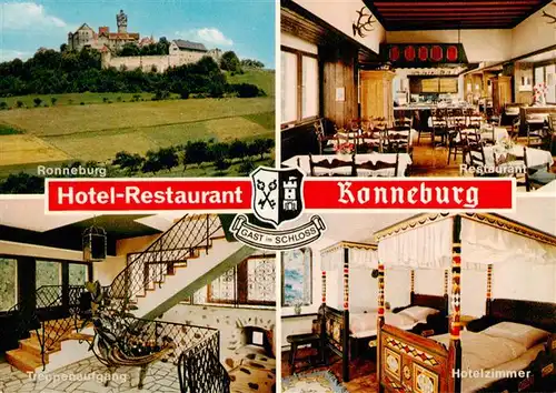 AK / Ansichtskarte 73875242 Ronneburg_Hessen Hotel Restaurant Ronneburg Restaurant Treppenaufgang Hotelzimmer Ronneburg Hessen