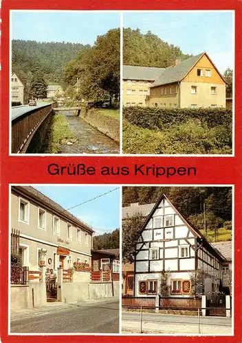 AK / Ansichtskarte  Krippen_Bad_Schandau Teilansicht Ferienheim des VEB Chemiekombinat Bitterfeld Gasthaus Zur Linde Krippen_Bad_Schandau