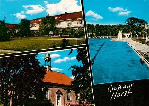 AK / Ansichtskarte  Horst_Dithmarschen Park Kirche Freibad Horst_Dithmarschen