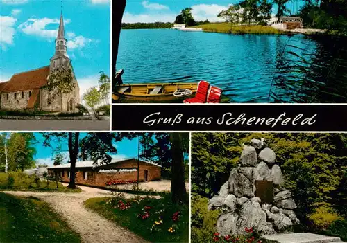 AK / Ansichtskarte 73875257 Schenefeld_Holstein Kirche Seepartie Gaststaette Steingrotte 