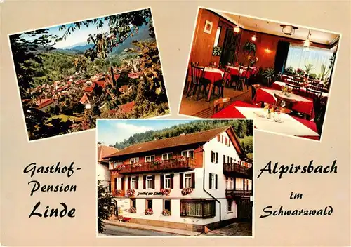 AK / Ansichtskarte 73875287 Alpirsbach Panorama Gasthof Pension Linde Gaststube Alpirsbach