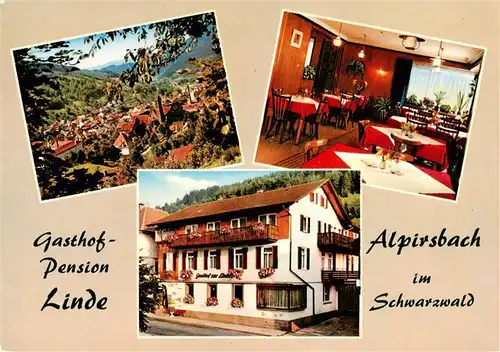 AK / Ansichtskarte  Alpirsbach Panorama Gasthof Pension Linde Gaststube Alpirsbach