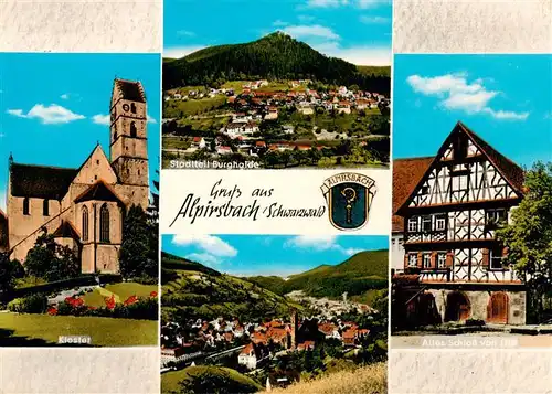 AK / Ansichtskarte  Alpirsbach Klosterkirche OT Burghalde Panorama Altes Schloss  Alpirsbach