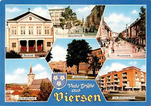 AK / Ansichtskarte 73875303 Viersen Festhalle Hauptstrasse St Remigius Kirche Kreishaus Rathausmarkt Viersen