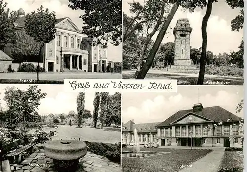 AK / Ansichtskarte  Viersen Festhalle Aussichtsturm Stadtgarten Bahnhof Viersen