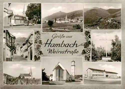 AK / Ansichtskarte 73875351 Hambach__Neustadt_Weinstrasse Teilansichten Kirchen Schloss Dorfstrasse 