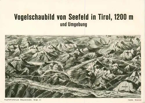 AK / Ansichtskarte 73875380 Seefeld_Tirol Panoramakarte Kupfertiefdruck Seefeld Tirol
