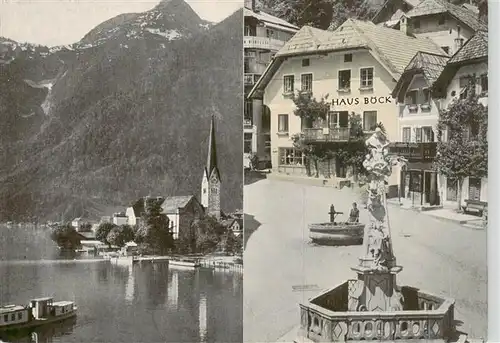 AK / Ansichtskarte  Hallstatt_Oberoesterreich_AT Haus Boeck Hallstaetter See Kirche Brunnen 