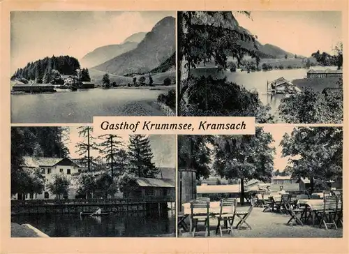 AK / Ansichtskarte 73875389 Kramsach_Tirol_AT Gasthof Krummsee Freiterrasse Seepanorama 