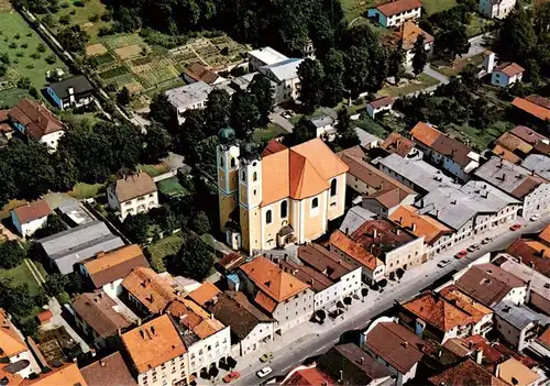 AK / Ansichtskarte  Obernzell Fliegeraufnahme mit Kirche Obernzell