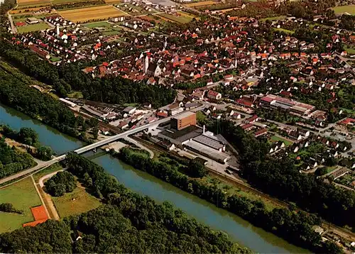 AK / Ansichtskarte  Leipheim Fliegeraufnahme mit Donau Leipheim