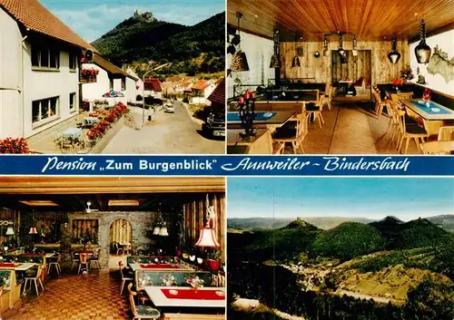 AK / Ansichtskarte  Annweiler_Trifels Pension Zum Burgblick Gastraeume Fliegeraufnahme Annweiler_Trifels