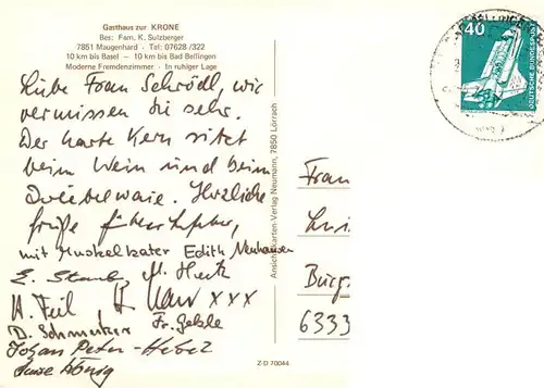 AK / Ansichtskarte  Maugenhard Gasthaus zur Krone Maugenhard