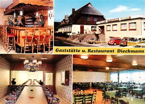 AK / Ansichtskarte  Bliesdorf_Schashagen Gaststaette Restaurant Dieckmann Bar Kegelbahn Gastraum Bliesdorf Schashagen