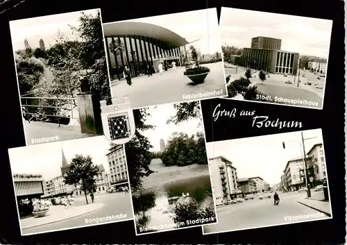 AK / Ansichtskarte  Bochum Stadtpark Bongardstrasse Hauptbahnhof Staedt Schauspielhaus Bismarckturm Stadtpark Viktoriastrasse Bochum