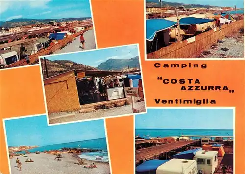 AK / Ansichtskarte  Ventimiglia_Vintimille_Liguria_IT Camping Costa Azzurra Strandpartie 