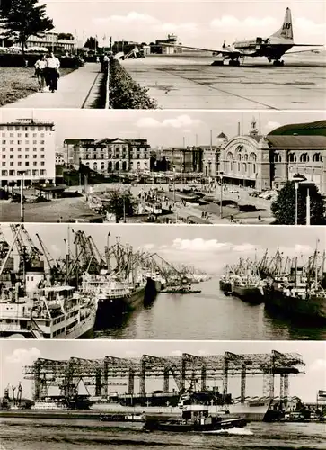 AK / Ansichtskarte  Bremen Flugplatz Hauptbahnhof ueberseehafen Schiffswerft AG Weser Bremen