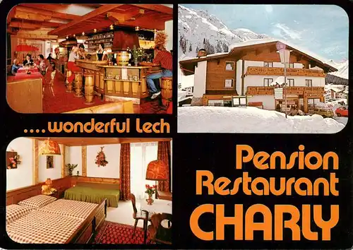 AK / Ansichtskarte 73875568 Lech_Vorarlberg Pension Restaurant Charly Bar Zimmer Lech Vorarlberg