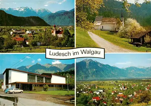 AK / Ansichtskarte  Ludesch mit Rhaetikon Kirche St Martin Blumenegghalle Panorama mit Mondspitze Ludesch