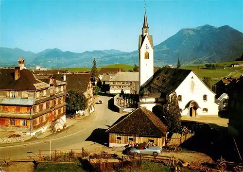 AK / Ansichtskarte  Schwarzenberg_Vorarlberg Dorfplatz mit Kirche Schwarzenberg Vorarlberg