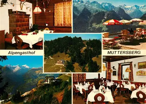 AK / Ansichtskarte 73875577 Bludenz_Vorarlberg_AT Alpengasthof Muttersberg Gastraeume Terrasse Panorama 