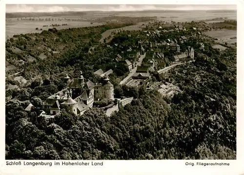 AK / Ansichtskarte 73875588 Langenburg_Wuerttemberg Schloss Langenburg Fliegeraufnahme Langenburg Wuerttemberg