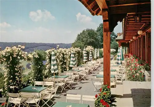 AK / Ansichtskarte  Langenburg_Wuerttemberg Schloss Cafe im Rosengarten Terrasse Langenburg Wuerttemberg