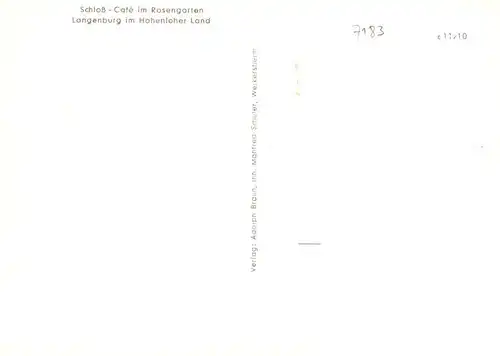 AK / Ansichtskarte  Langenburg_Wuerttemberg Schloss Cafe im Rosengarten Terrasse Langenburg Wuerttemberg