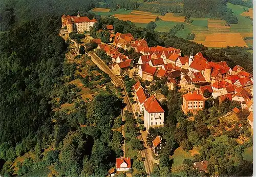 AK / Ansichtskarte  Langenburg_Wuerttemberg Fliegeraufnahme mit Schloss Langenburg Wuerttemberg