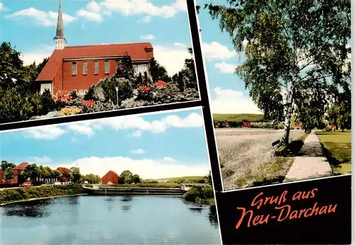 AK / Ansichtskarte  Neu-Darchau Kirche Gondelteich Panorama 