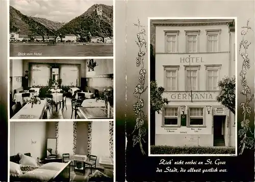 AK / Ansichtskarte  St_Goar_Rhein Panorama Gaststube Gaestezimmer Hotel Germania Lindenwirtin 