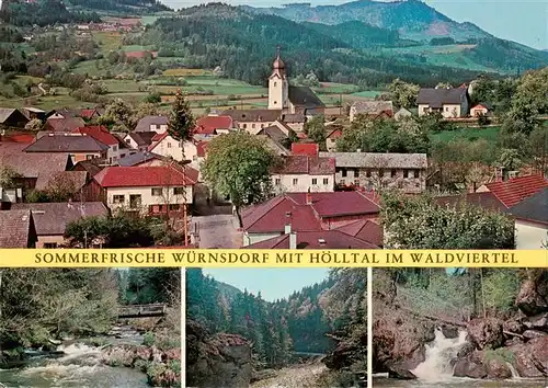AK / Ansichtskarte 73875686 Wuernsdorf mit Hoelltal Ortsansicht Bruecke Wasserfall Wuernsdorf