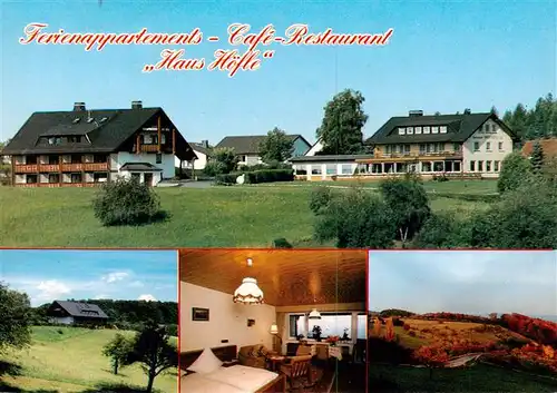 AK / Ansichtskarte  Odenwald Ferienappartements Cafe Restaurant Haus Hoefle im Naturpark Bergstrasse Zimmer Panorama Odenwald