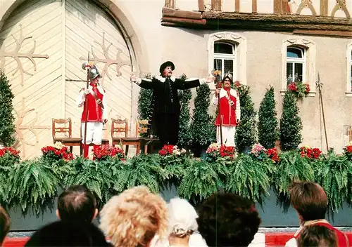 AK / Ansichtskarte  Muennerstadt Der Buergermeister im Fraenkischen Heimatspiel Die Schutzfrau von Muennerstadt Muennerstadt