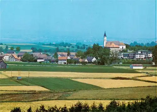 AK / Ansichtskarte  Oggelsbeuren Ortspartie mit Kirche Oggelsbeuren