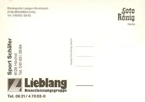 AK / Ansichtskarte  Brombachtal Blaskapelle Langen Brombach Brombachtal
