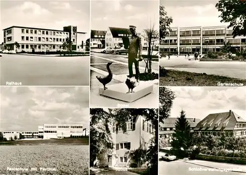 AK / Ansichtskarte  Wendlingen_Neckar Rathaus Buettel Gartenschule Realschule mit Pavillon Schloss Schlossverwaltung Wendlingen Neckar