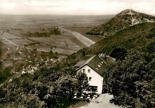 AK / Ansichtskarte  Hausberge_Porta_Westfalica Hotel Restaurant Bismarckburg Fliegeraufnahme 