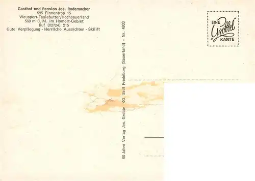 AK / Ansichtskarte  Faulebutter Gasthof Pension Rademacher Gastraum Landschaft Luftbild Faulebutter